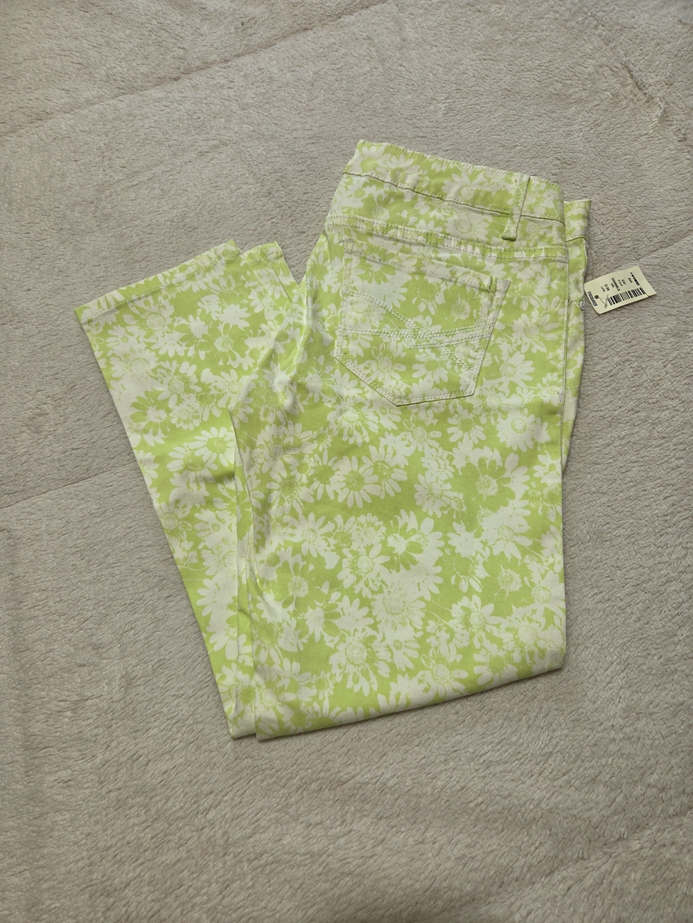 Aeropostale Green Floral Cropped Jeggings